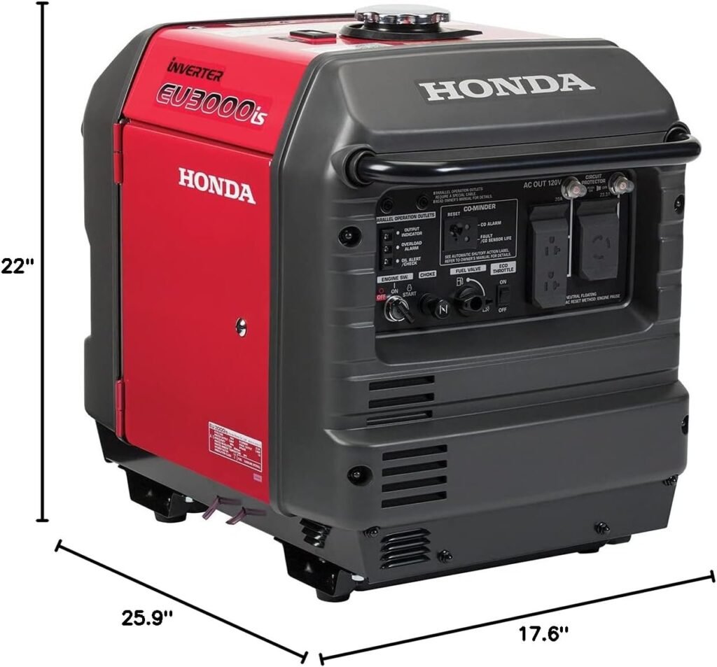 Honda Power Equipment EU3000IS 3000W 120V Portable Home Gas Power Generator